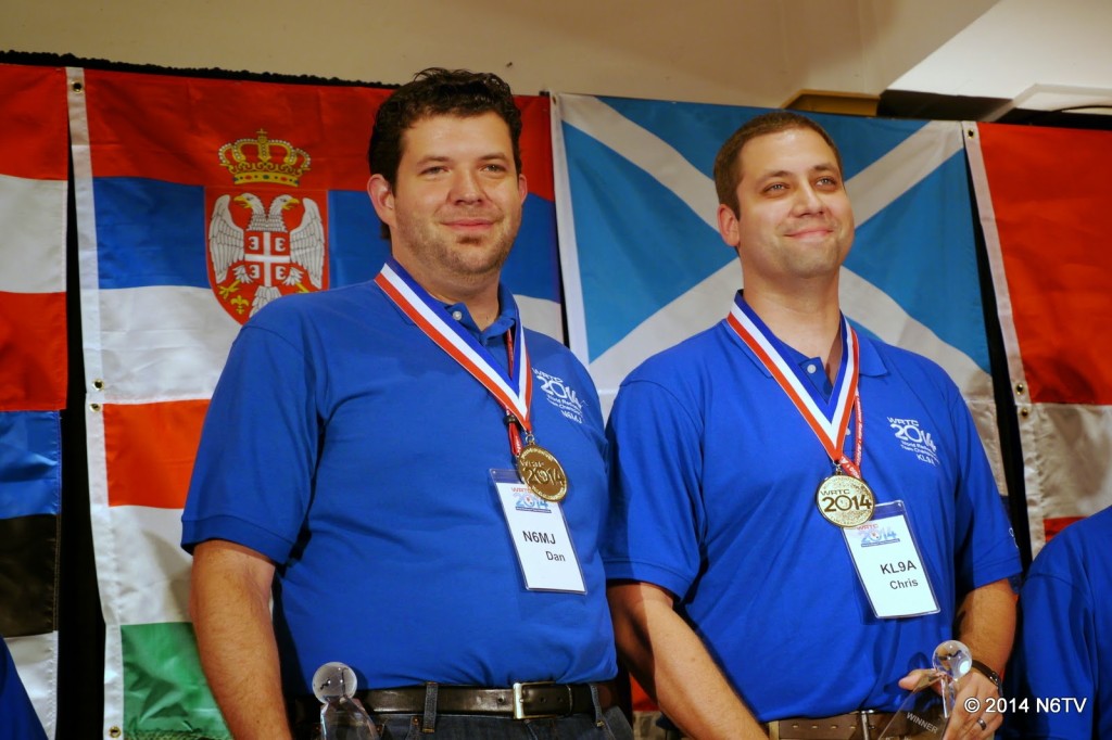WRTC 2014 Gold Medalists N6MJ, KL9A  (N6TV photo)